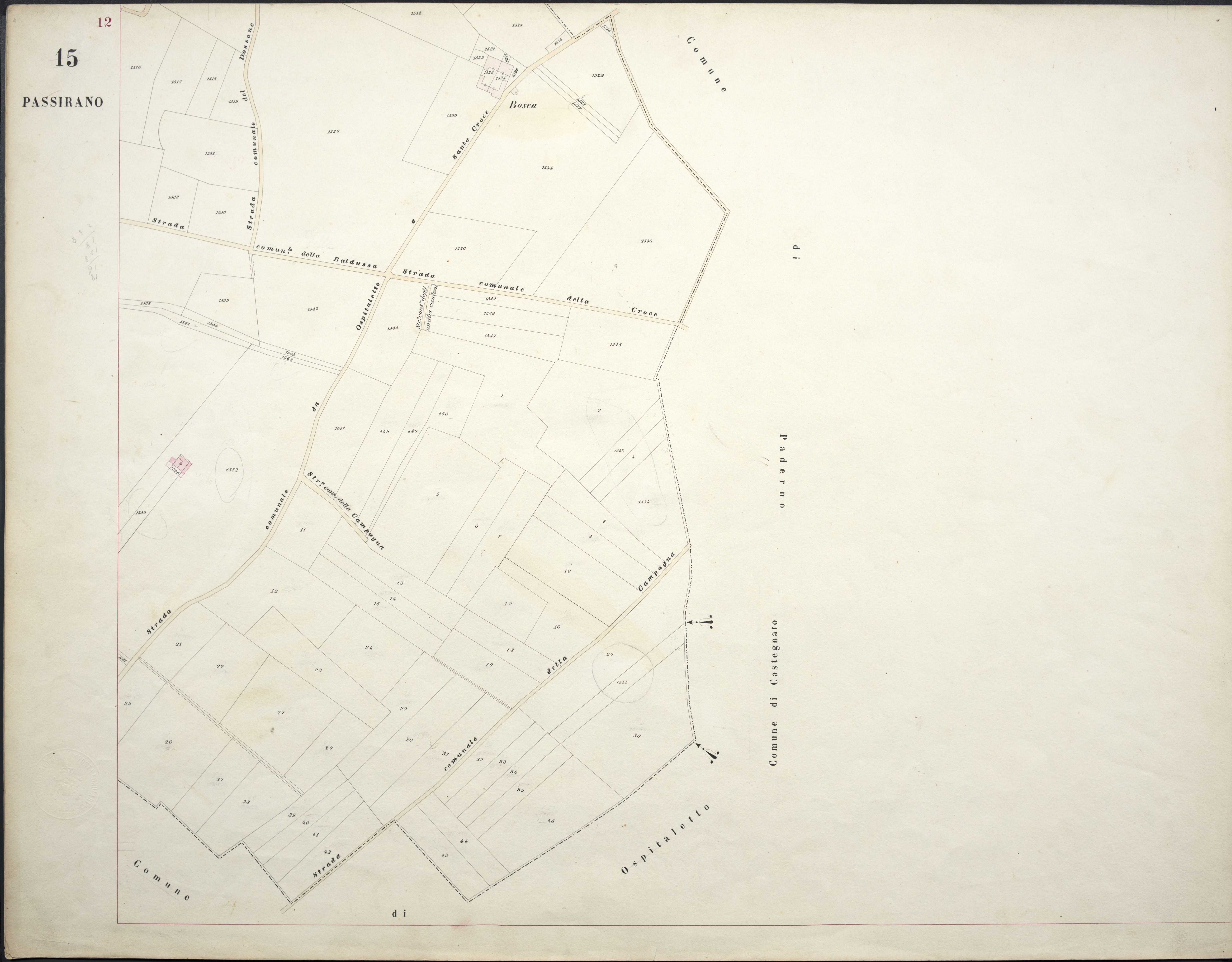 Mappa di Passirano - aprile 1895  - dall'Archivio di Stato