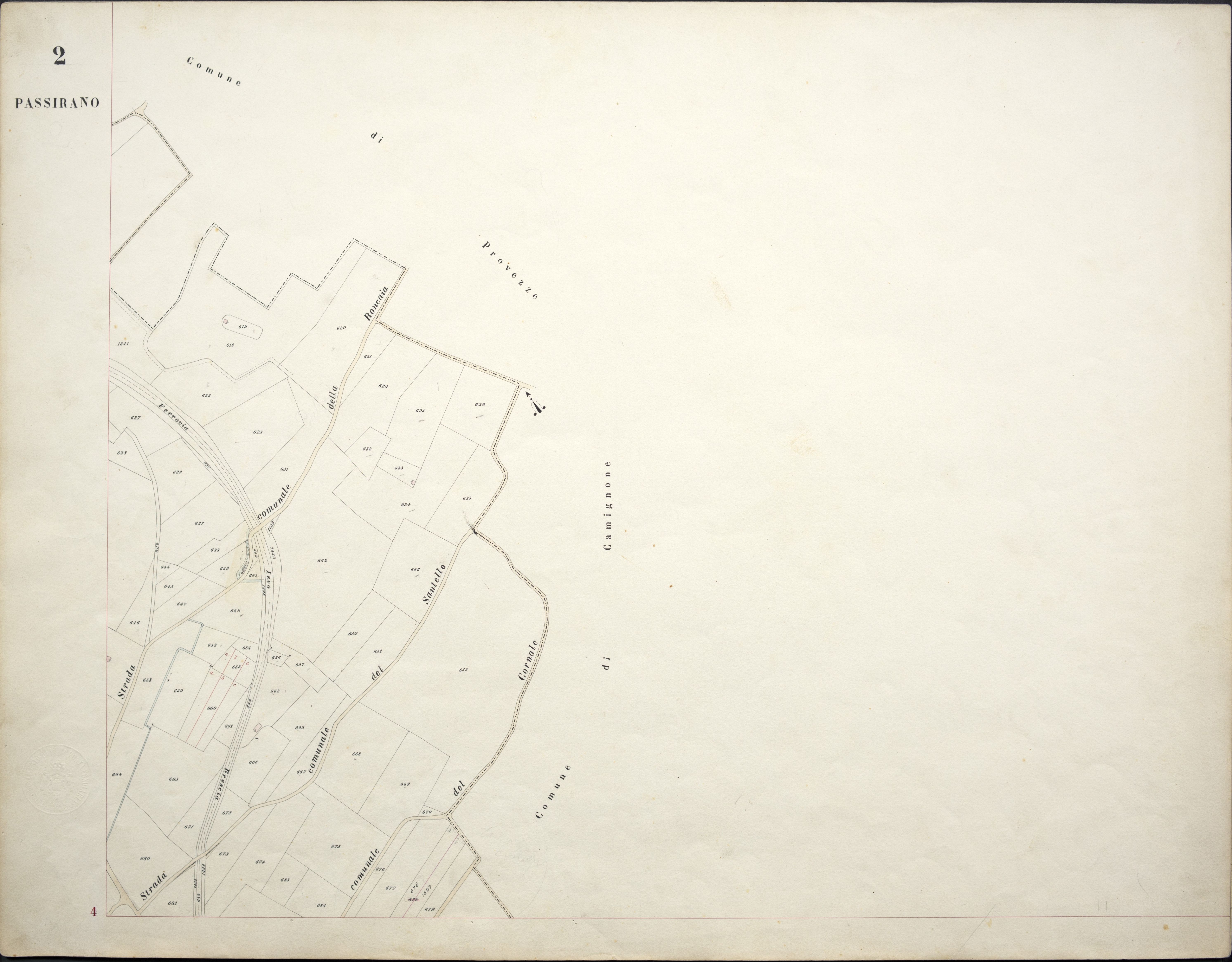 Mappa di Passirano - aprile 1895  - dall'Archivio di Stato