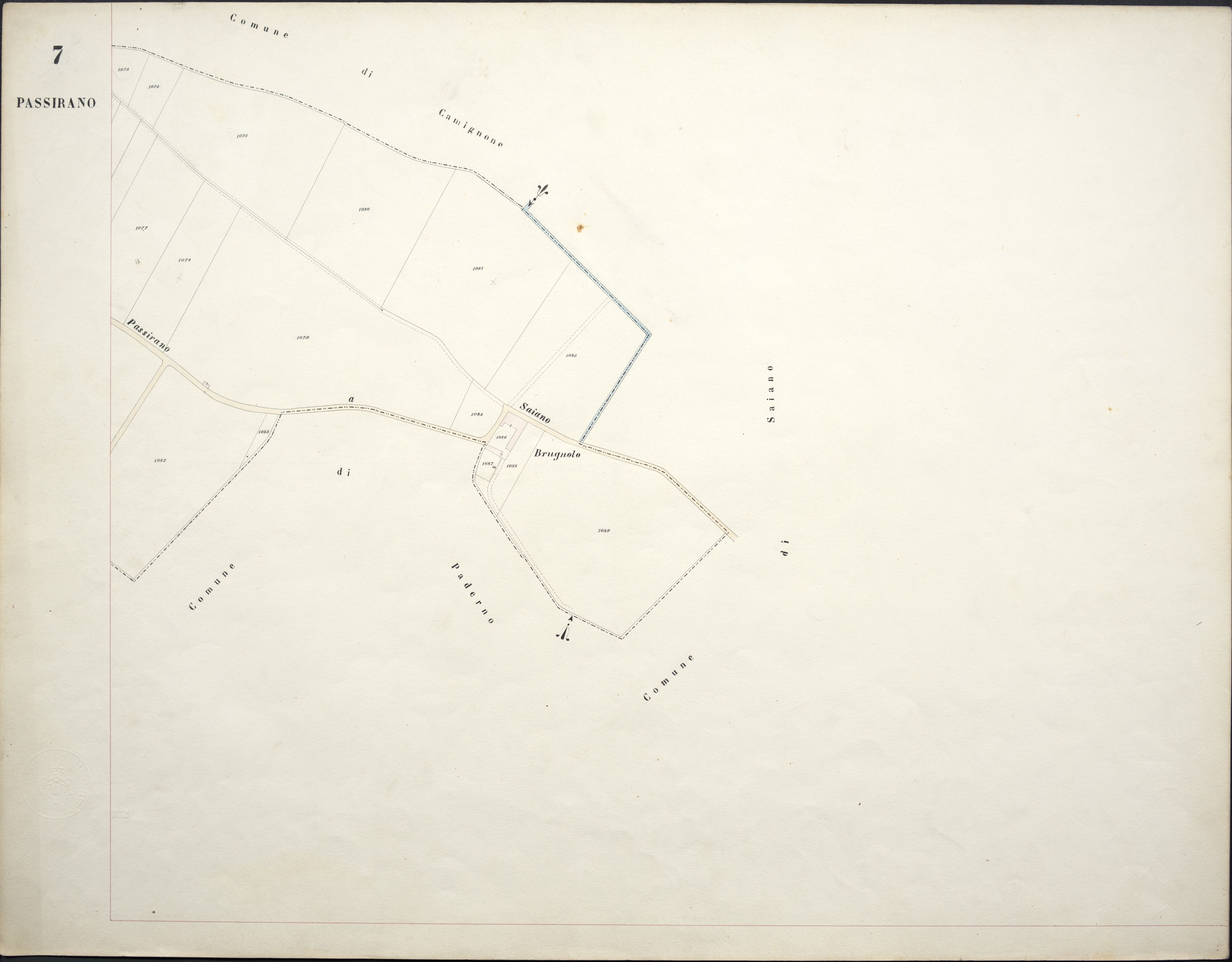 Mappa di Passirano - aprile 1895  - dall'Archivio di Stato
