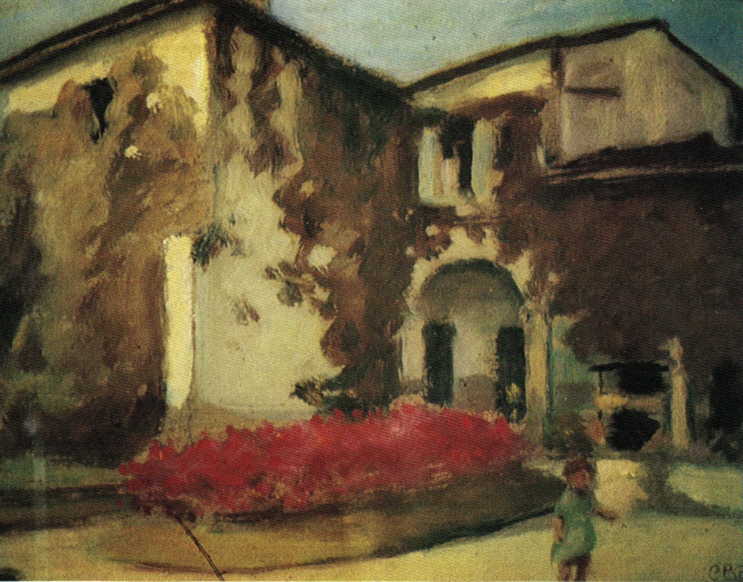 59-Il cortile della canonica-Dipinto di Claudio Botta-Archivio Parrocchiale