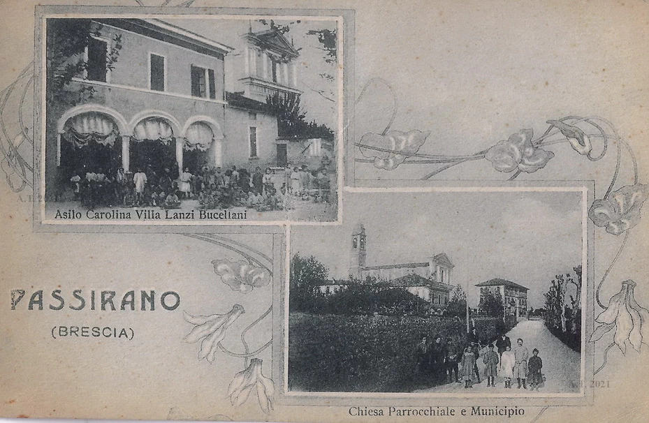 Asilo Carolina Villa Lanzi Buccellani e la Chiesa Parrocchiale e Municipio